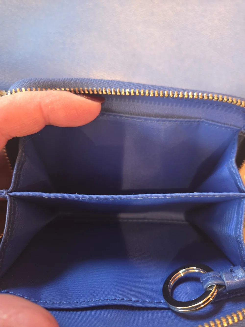 Tory Burch Kira Blue Leather Crossbody Bag And Matching Wallett